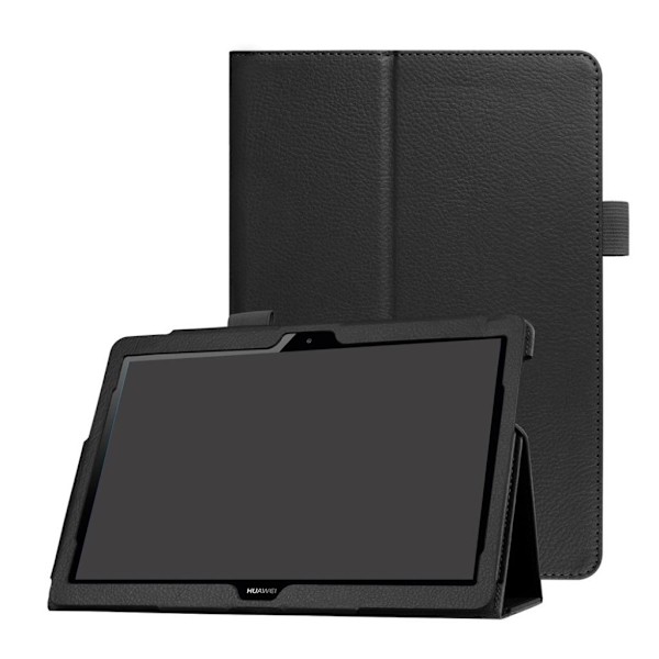 Huawei MediaPad T3 10 Enfärgat fodral i läder - Svart Svart
