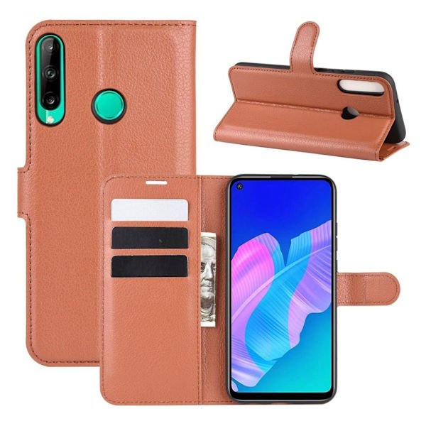Klassisk Huawei P40 Lite E flip etui - Brun Brown