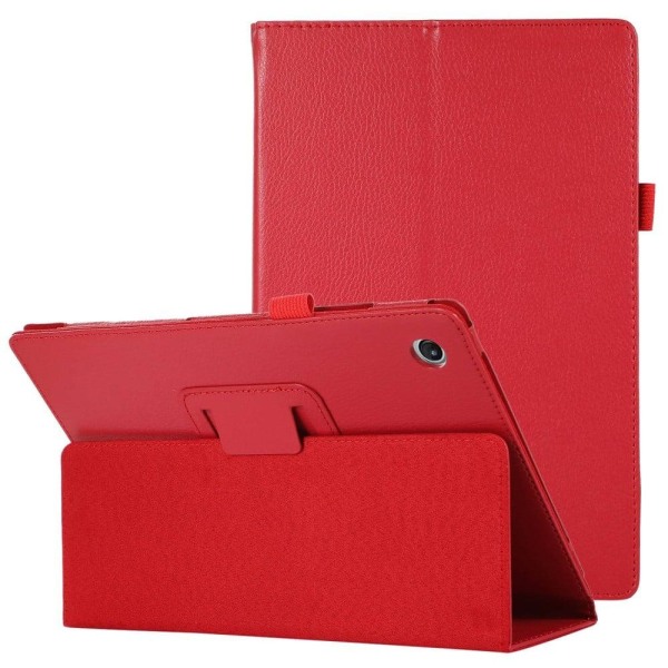 Foldable case with Lichi-texture for Lenovo Tab M10 Plus (Gen 3) Red