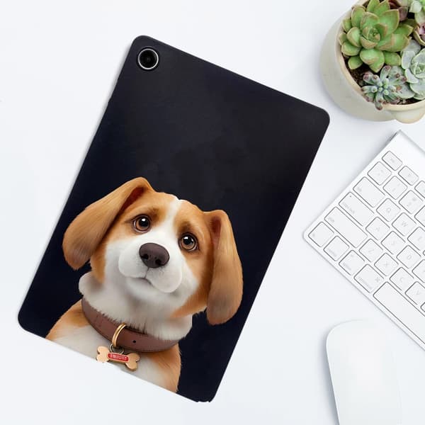 Samsung Galaxy Tab A9 Plus Fodral Mönster Tryck Smal Flexibel Tablet Skyddsfodral - Harrier Beagle Brun