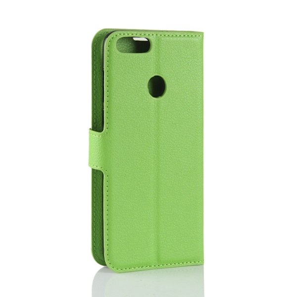 Huawei P Smart etui i læder med kortholder - Grøn Green