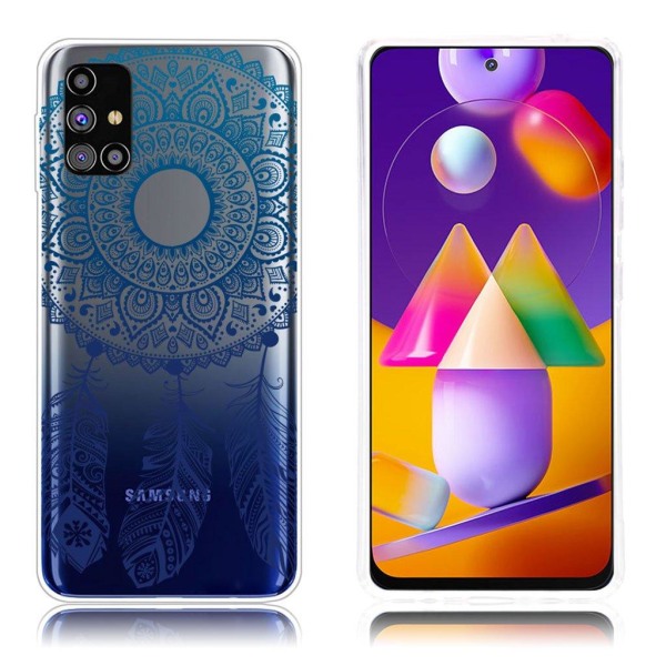 Deco Samsung Galaxy M31s kotelot - Kukka Kuvio Blue