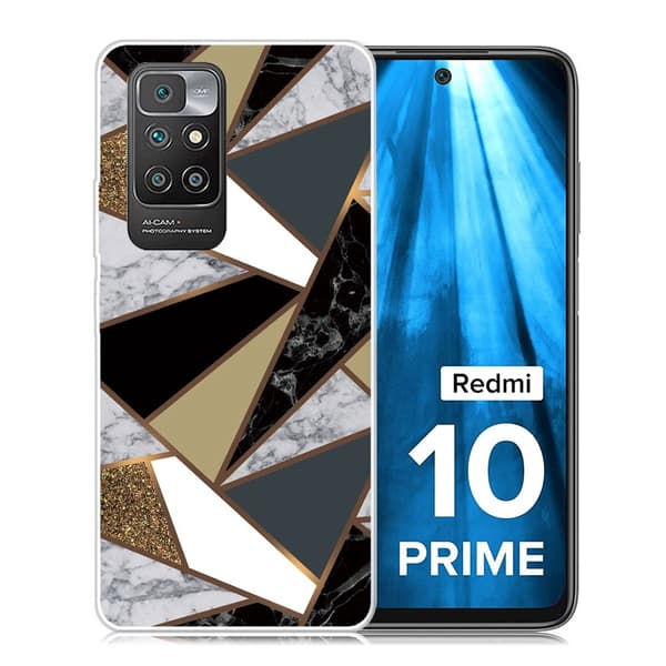 Marble Xiaomi Redmi 10 Prime / Redmi 10 Etui - Earthly Klinkekule Fragmenter Multicolor