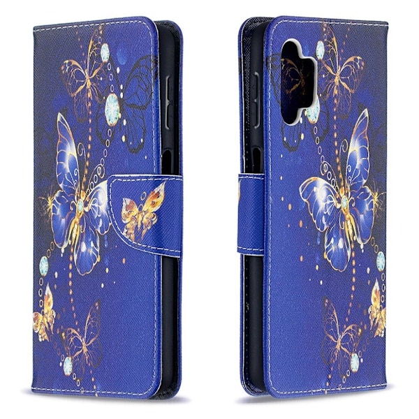 Wonderland Samsung Galaxy A32 5G flip kuoret - Kristalli Perhosia Blue