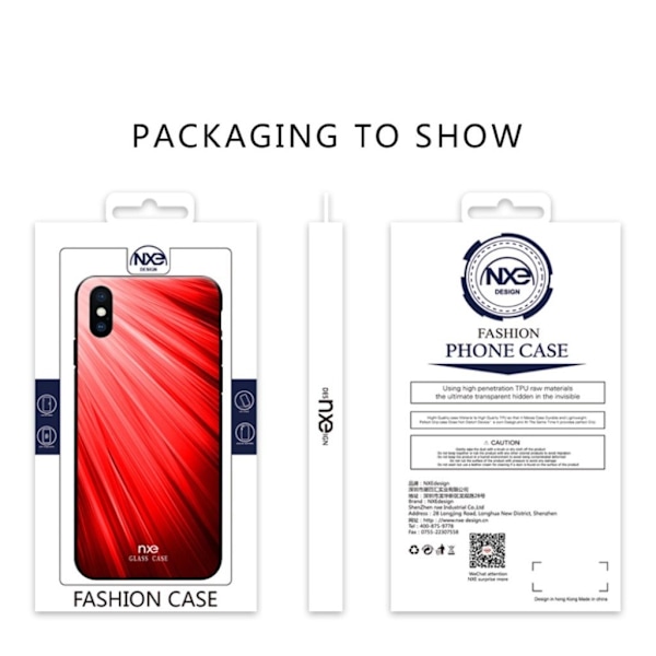 NXE iPhone Xs Max etui med mønster - Rød Red