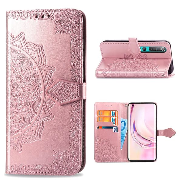 Mandala Xiaomi Mi 10 Flip etui - Rødguld Pink