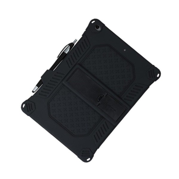 Stødsikkert, blødt silikoneetui med ophængningsline iPad 10.2 (2 Black