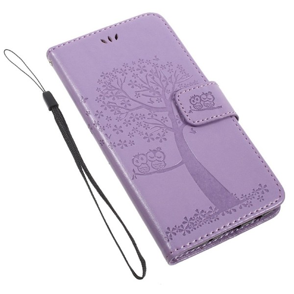 Samsung Galaxy J3 (2017)  Smuk læder etui med tryk - Lilla Purple