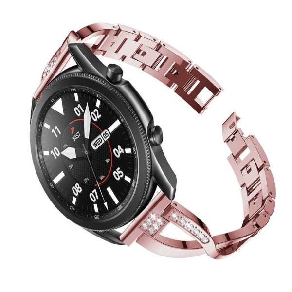 Samsung Galaxy Watch 3 (45mm) strass rostfritt stål klockarmband Rosa