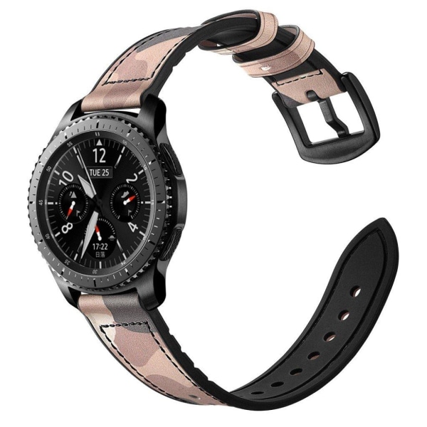 Samsung Gear S3 / Frontier camouflage aito nahkainen kellonauha - Naamiointi Vaaleanpunainen Pink