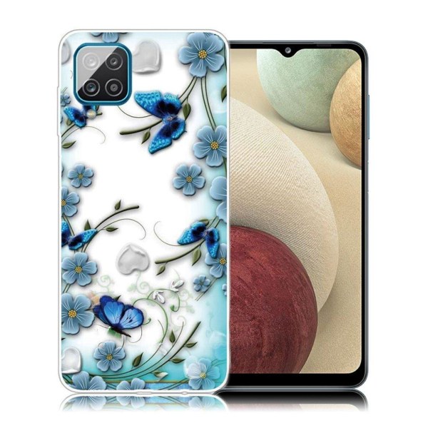 Deco Samsung Galaxy A12 5G case - Butterflies and Flowers Blue