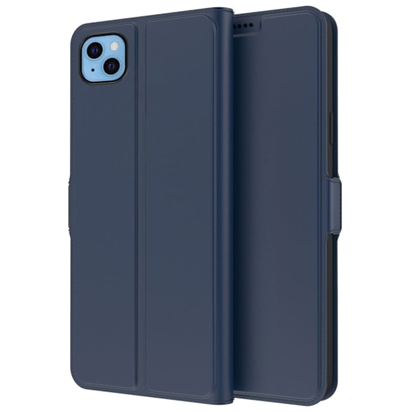 Glat og tyndt premium iPhone 13 Mini læderetui - Blå Blue
