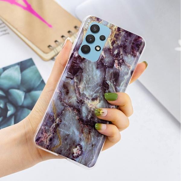 Marmormotiv Samsung Galaxy A32 skal - Grå Silvergrå