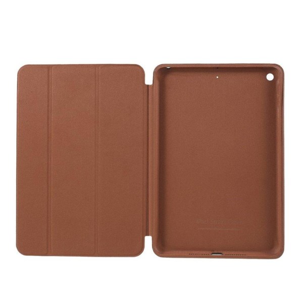 iPad Mini (2019) tri-fold leather flip case - Coffee Brown
