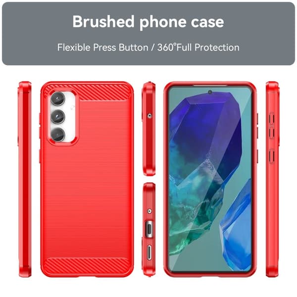 Carbon Flex Samsung Galaxy M55 cover - Rød Red