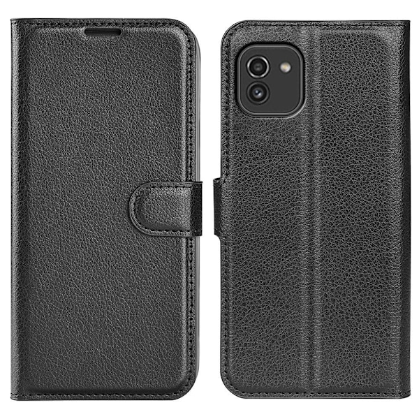 Klassisk Samsung Galaxy A03 flip etui - Sort Black