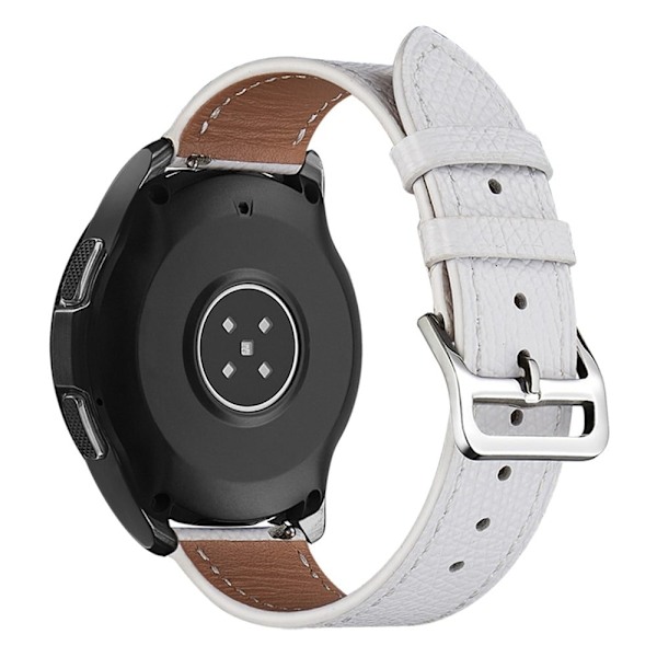 22 mm Universal klockarmband i äkta läder - Vit Vit