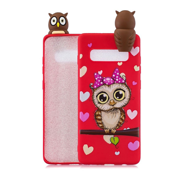 Samsung Galaxy S10 3D Suloinen nukke kuosi suojakotelo - Nais Pöllö Multicolor