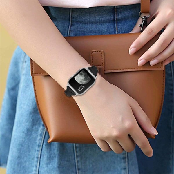 Oppo Watch (46mm) quick release cowhide genuine leather watch st Black