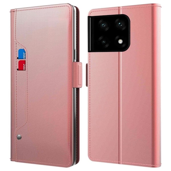 Phone Suojakotelo With Make-up Mirror And Slick Design For OnePlus 10 Pro - Ruusukulta Pink