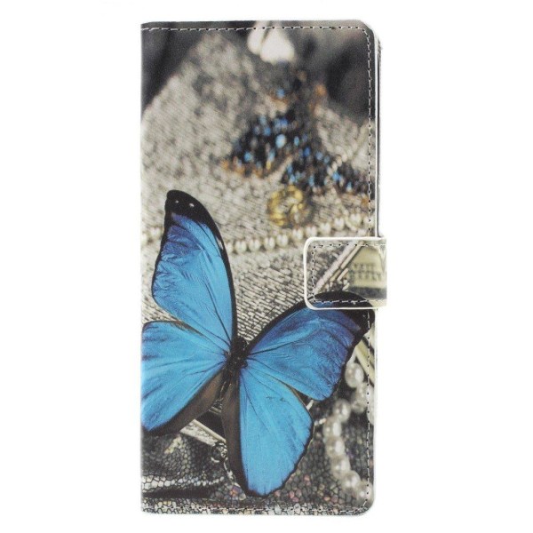 Butterfly läder Samsung Galaxy A9 (2018) fodral - Blå Blå