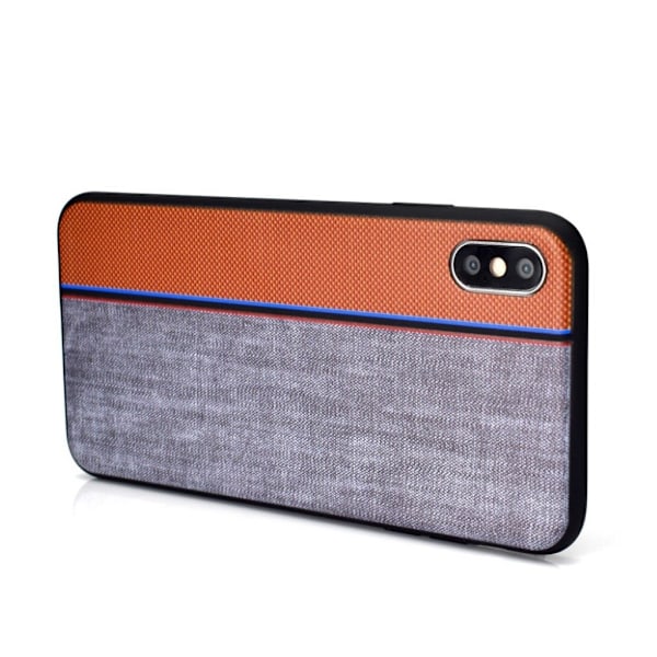 iPhone Xs Max soft case i jeansstof med tekstur - Brun/Grå Multicolor
