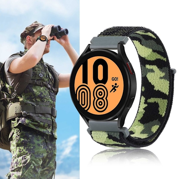 22 mm universal klockarmband i nylon i kamouflagestil - Militärgrön Grön