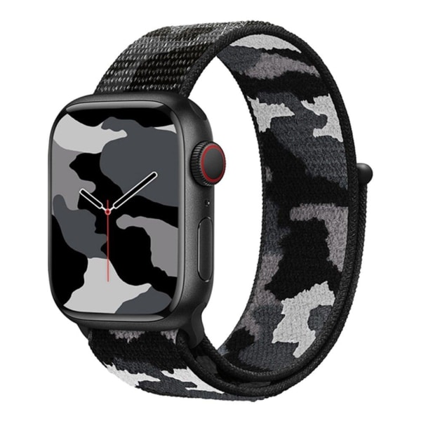 Apple Watch Series 8 (41mm) stealth camouflage nylon watch strap Svart