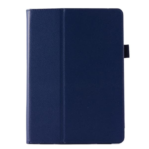 Litchi tekstur folio stativ lær smartveske iPad Air 2 - Mørkeblå Blue