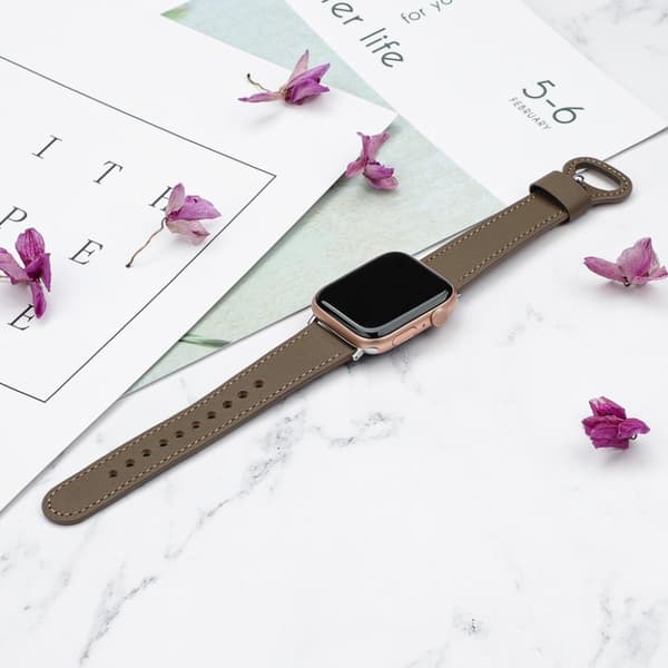 Apple Watch 42mm - 44mm genuine leather watch strap - Coffee Brun