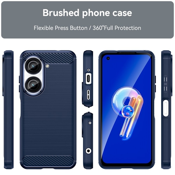 Carbon Flex Suojakotelo ASUS Zenfone 9 - Sininen Blue