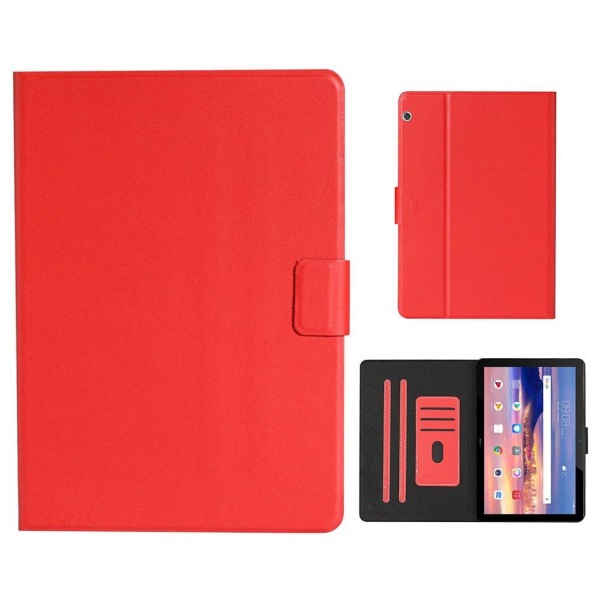 Huawei MediaPad T5 lätt och enkelt läderfodral - Röd Röd