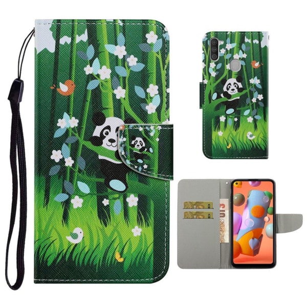 Wonderland Samsung Galaxy M11 flip kuoret - Panda Green