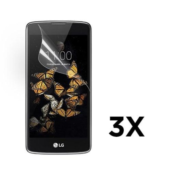 3-pack HD Kirkas LCD Näytön suojakalvo LG K8 Puhelimelle Transparent