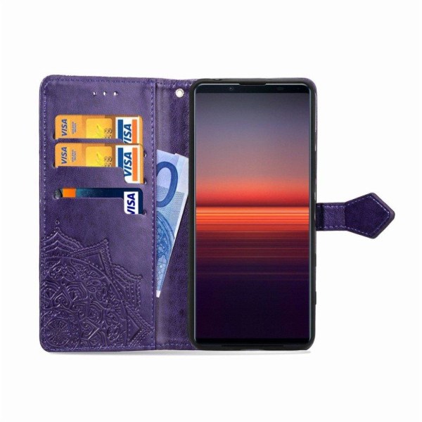 Mandala Sony Xperia 5 II Flip Etui - Lilla Purple