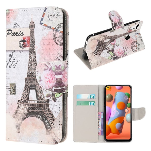 Wonderland Samsung Galaxy A11 flip kotelot - Eiffel Torni Multicolor
