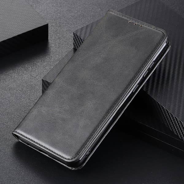 Wallet-style ægte Læder Flipcase til Nokia 1.4 - Sort Black