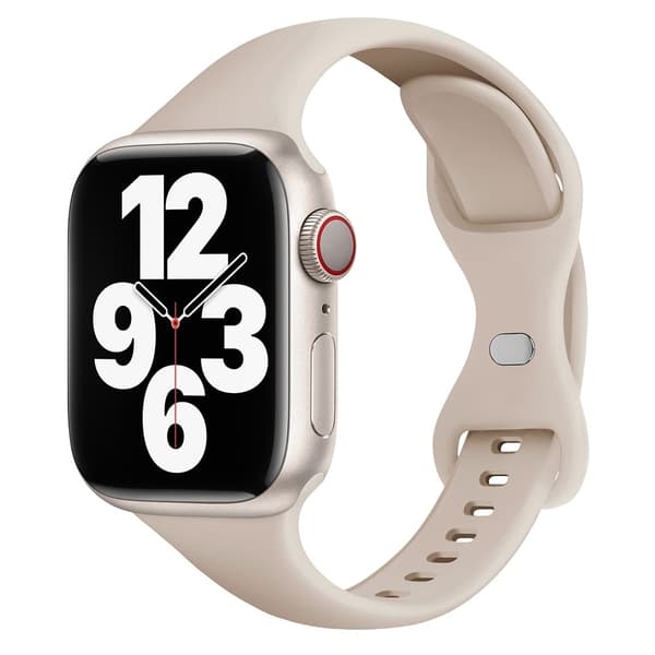 Apple Watch Series 41mm / 40mm / 38mm kellonauha silikonihihna - Starlight White