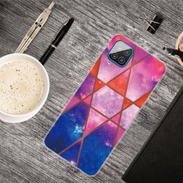 Marble design Samsung Galaxy A42 5G kotelot - Ruusu / Oranssi / Sininen Pink