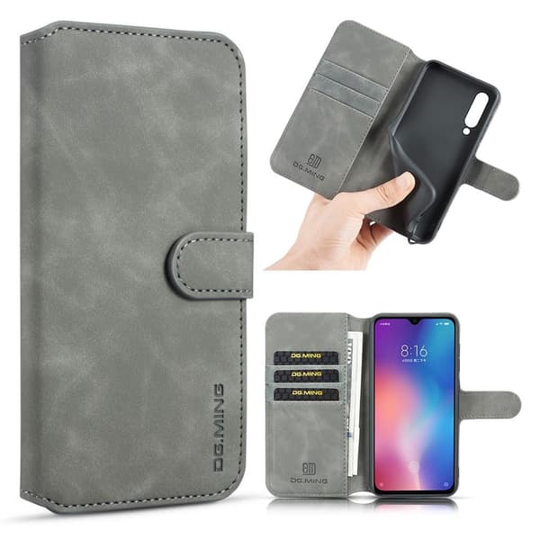 DG.MING Samsung Galaxy A50 Retro Veske - Grå Silver grey