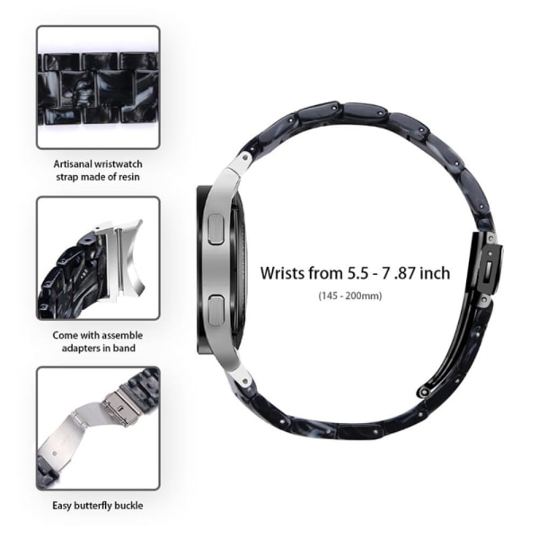 Siisti hartsityylinen kellohihna Samsung Galaxy Watch 4 - Musta Black