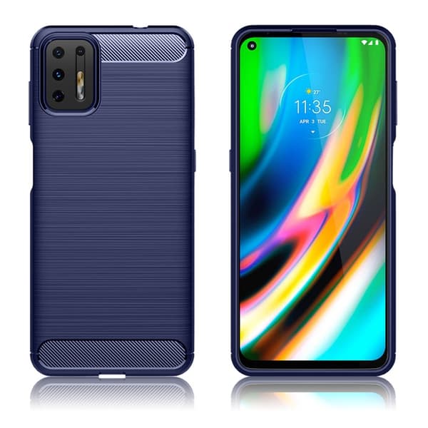 Carbon Flex Etui Motorola Moto G9 Plus - Blå Blue