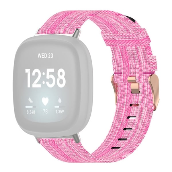 Fitbit Sense 2 / Versa 4 nylon-urrem - Lyserød Pink