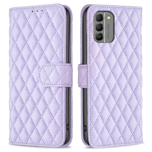 Rombemønster, matt flip-deksel for Nokia G310 - Lilla Purple
