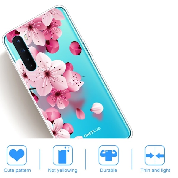 Deco OnePlus Nord Etui - Lyserød Blomst Transparent