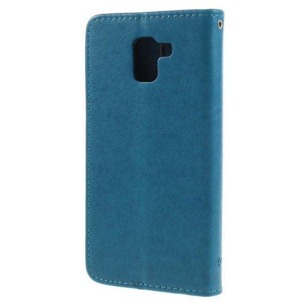 Samsung Galaxy J6 Printti Kuvioitu Lompakko Suoja Kotelo - Sinin Blue