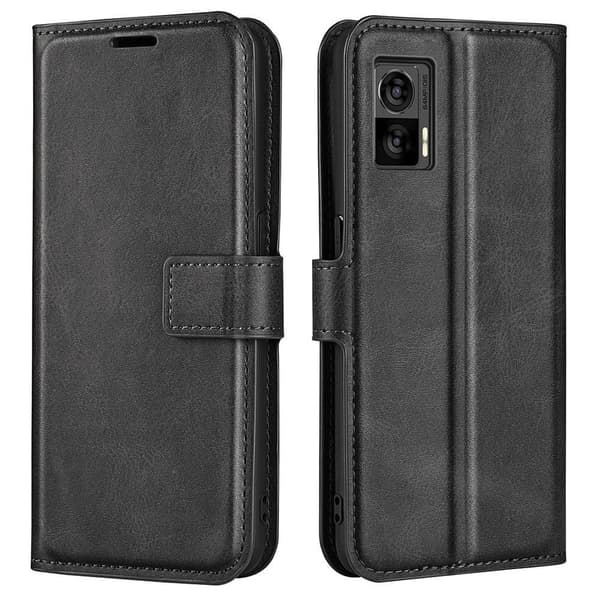 Læderetui med Pung til Motorola Edge 30 Neo - Sort Black
