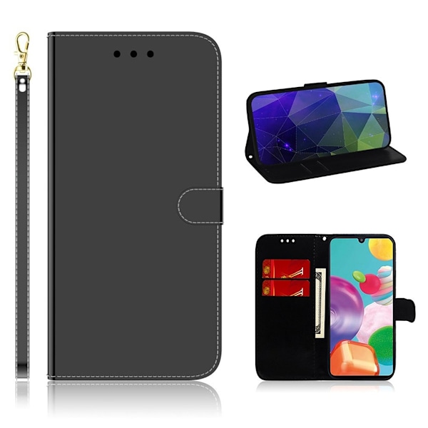 Mirror Samsung Galaxy A41 flip etui - Sort Black