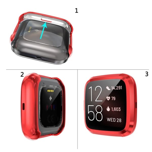 Fitbit Versa 2 Galvanisering Etui - Rød Red