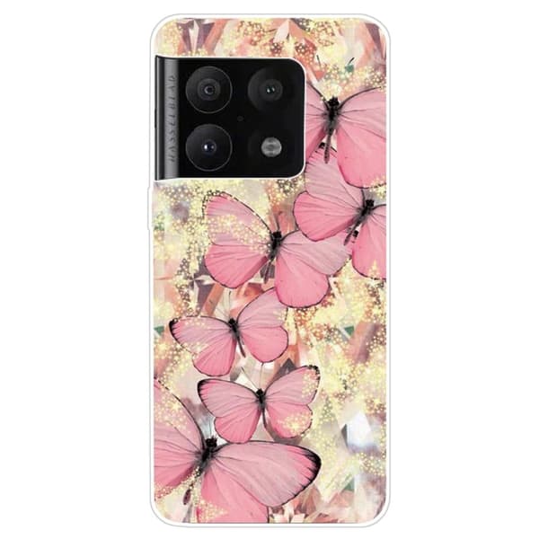 Deco OnePlus 10 Pro Etui - Rosa Sommerfugler Pink
